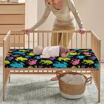 Colorful Frog Pattern Print Baby Crib Sheet