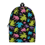 Colorful Frog Pattern Print Backpack