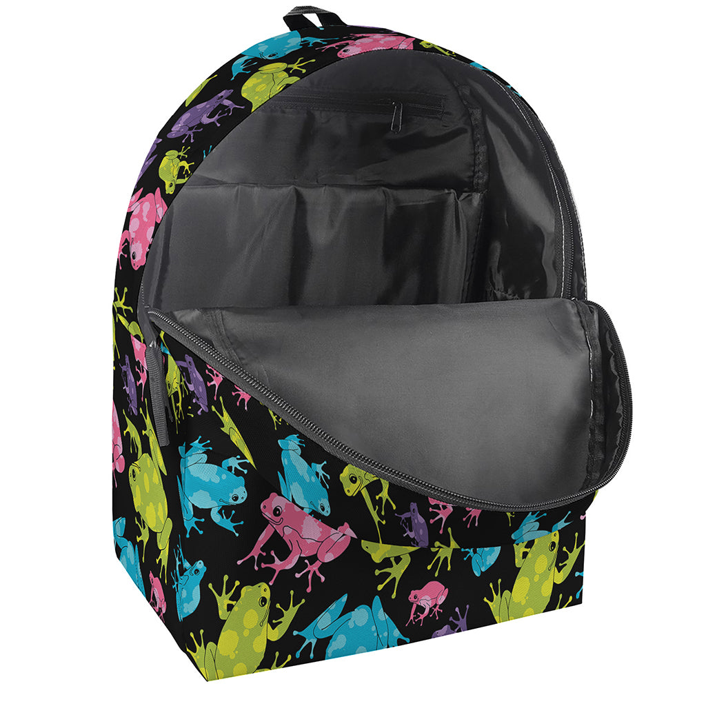 Colorful Frog Pattern Print Backpack