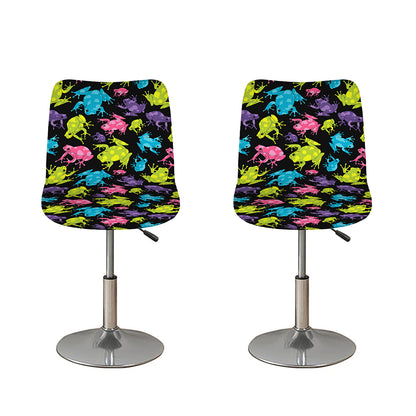 Colorful Frog Pattern Print Bar Stool Covers