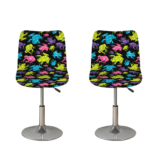 Colorful Frog Pattern Print Bar Stool Covers