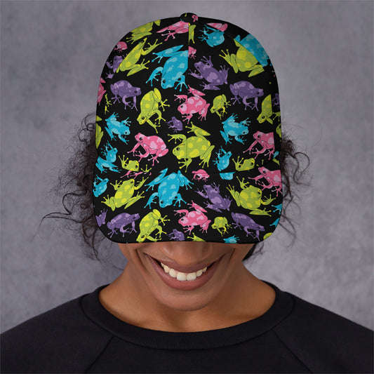Colorful Frog Pattern Print Baseball Cap
