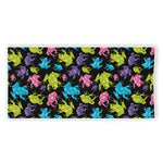 Colorful Frog Pattern Print Beach Towel