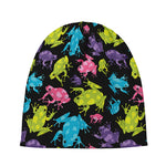 Colorful Frog Pattern Print Beanie