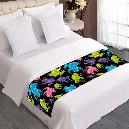 Colorful Frog Pattern Print Bed Runner