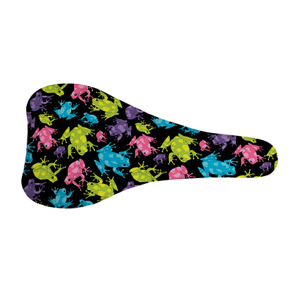 Colorful Frog Pattern Print Bicycle Seat Cover