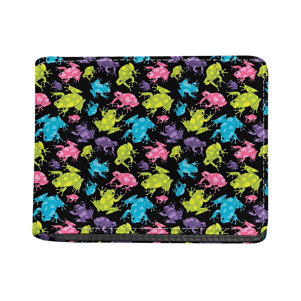 Colorful Frog Pattern Print Bifold Wallet