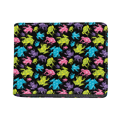 Colorful Frog Pattern Print Bifold Wallet