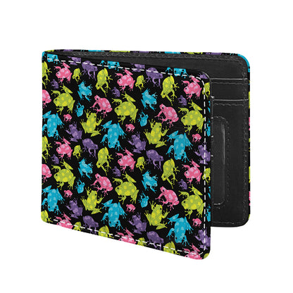 Colorful Frog Pattern Print Bifold Wallet