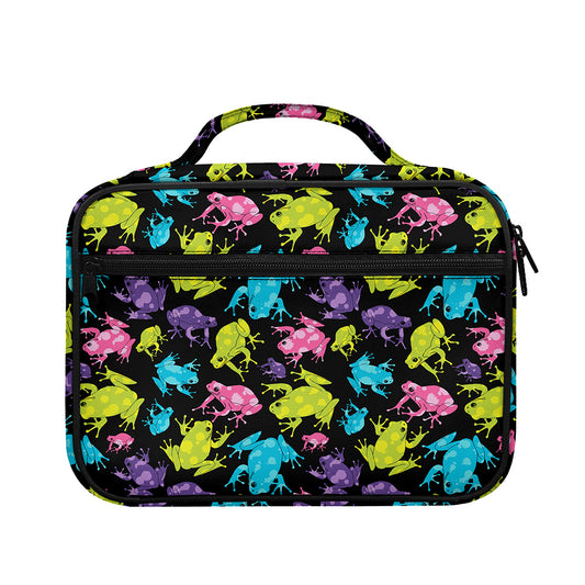 Colorful Frog Pattern Print Briefcase Bible Bag
