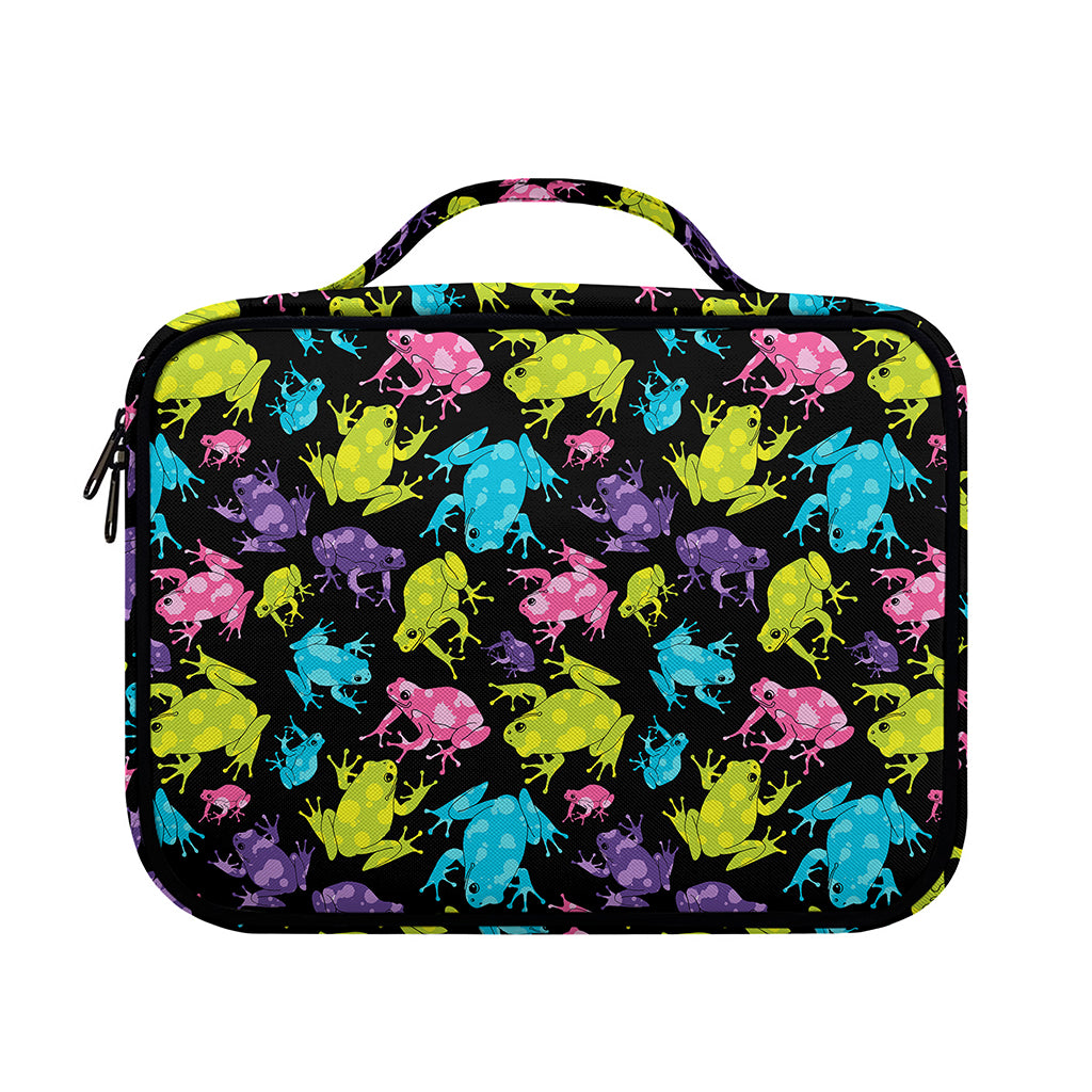 Colorful Frog Pattern Print Briefcase Bible Bag