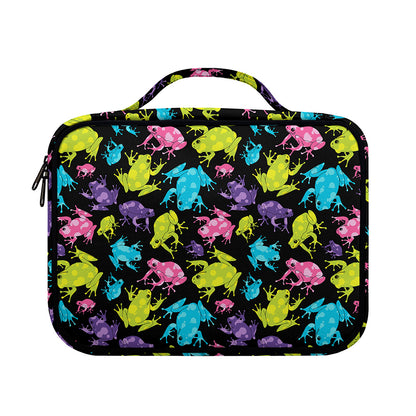 Colorful Frog Pattern Print Briefcase Bible Bag