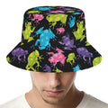 Colorful Frog Pattern Print Bucket Hat