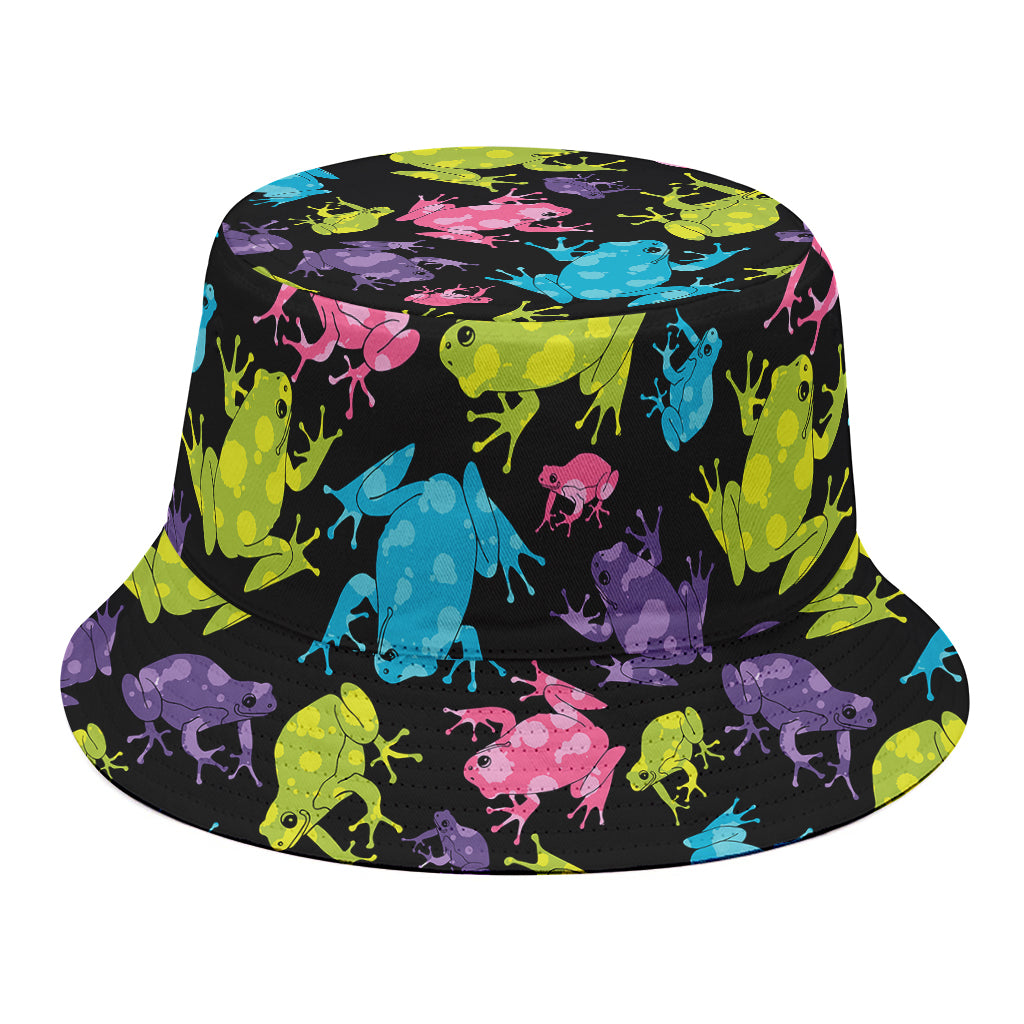 Colorful Frog Pattern Print Bucket Hat