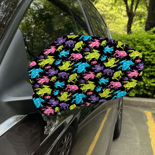 Colorful Frog Pattern Print Car Side Mirror Covers