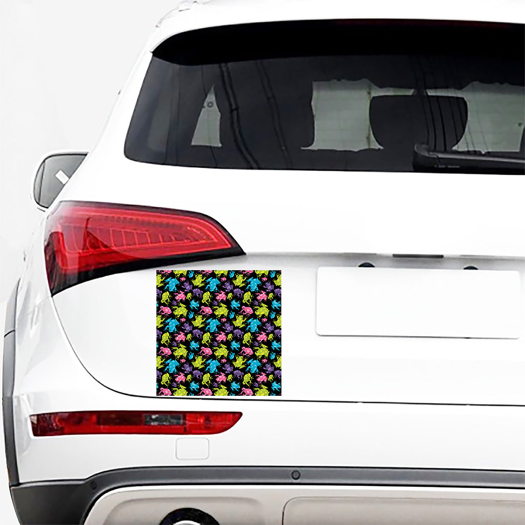 Colorful Frog Pattern Print Car Sticker