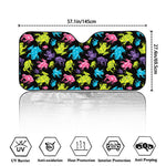 Colorful Frog Pattern Print Car Windshield Sun Shade