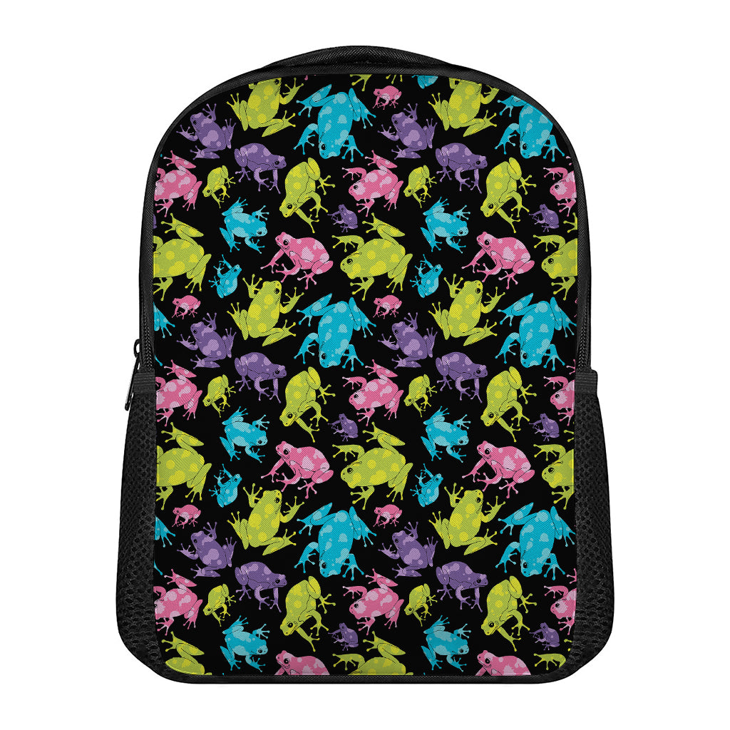 Colorful Frog Pattern Print Casual Backpack
