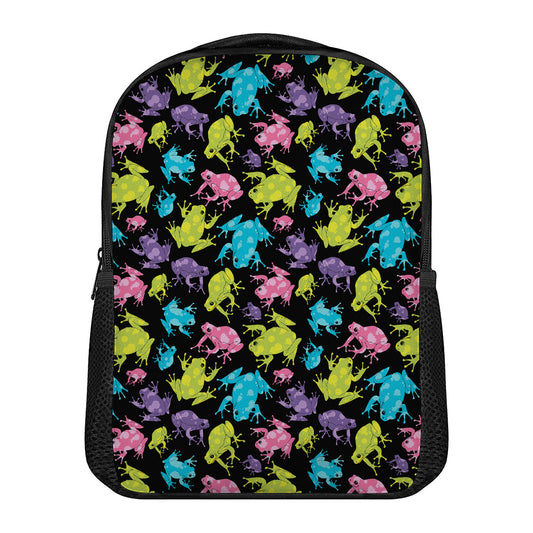 Colorful Frog Pattern Print Casual Backpack