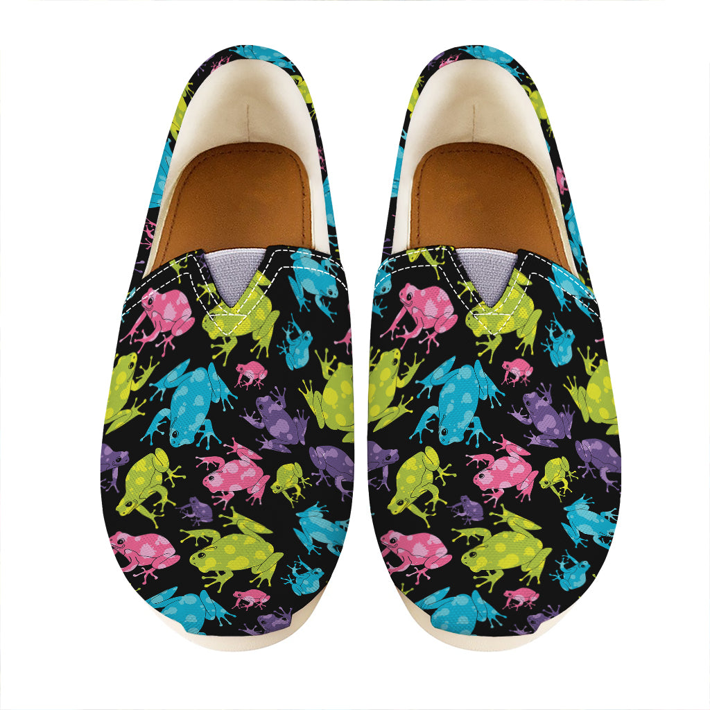 Colorful Frog Pattern Print Casual Shoes