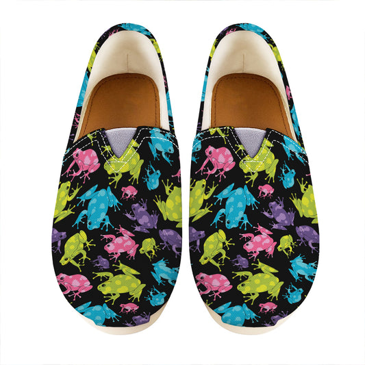 Colorful Frog Pattern Print Casual Shoes