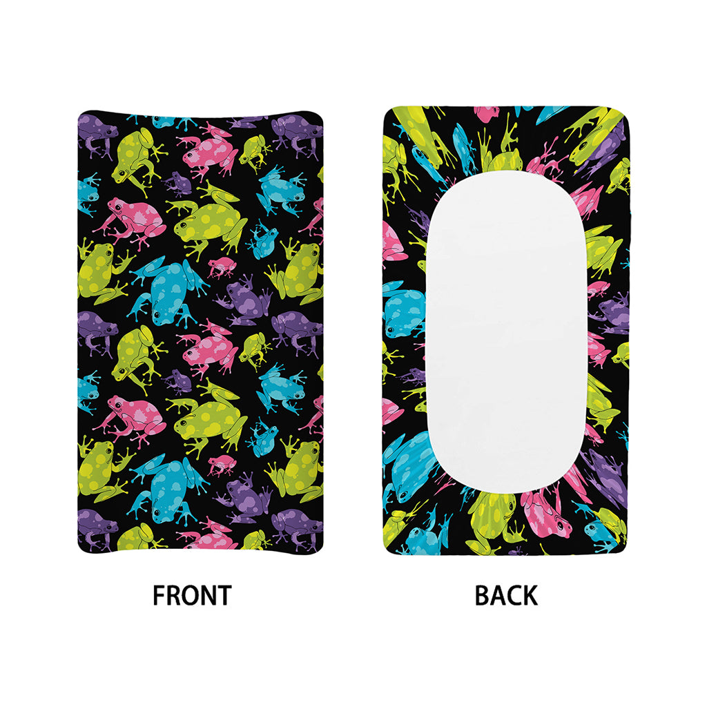 Colorful Frog Pattern Print Changing Pad Cover