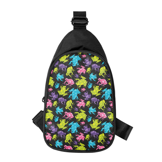 Colorful Frog Pattern Print Chest Bag
