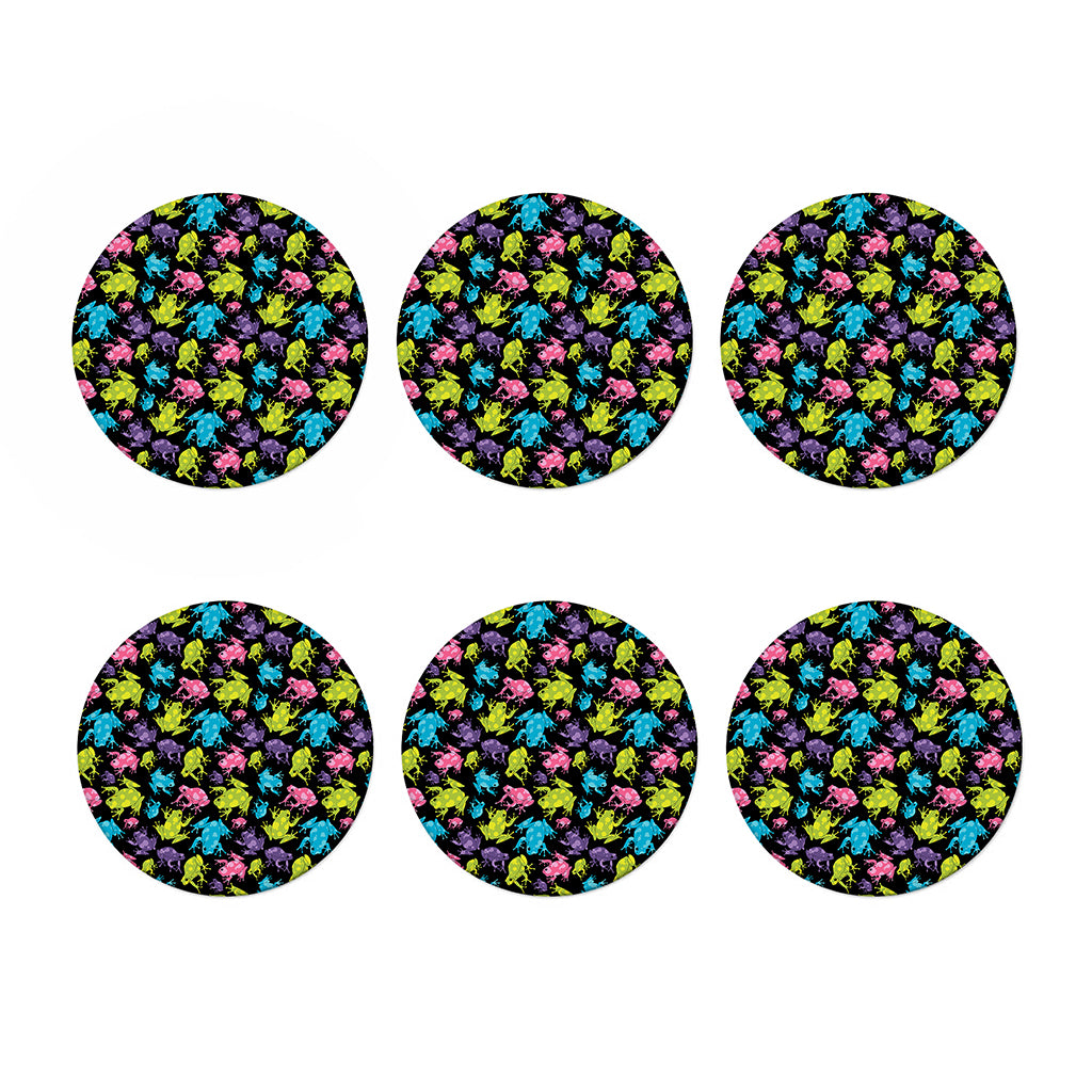 Colorful Frog Pattern Print Coaster Set