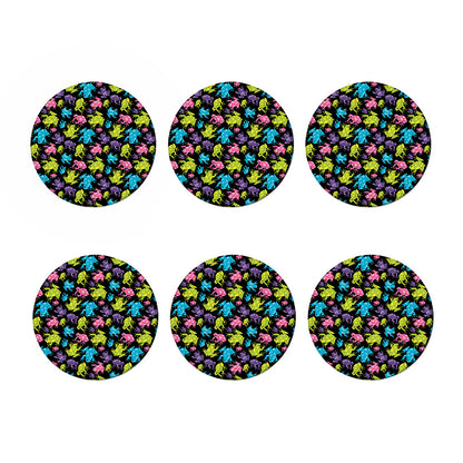 Colorful Frog Pattern Print Coaster Set