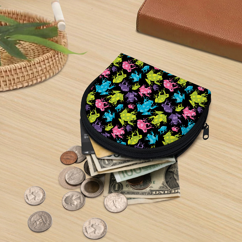 Colorful Frog Pattern Print Coin Purse