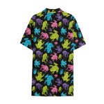 Colorful Frog Pattern Print Cotton Hawaiian Shirt