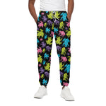 Colorful Frog Pattern Print Cotton Pants
