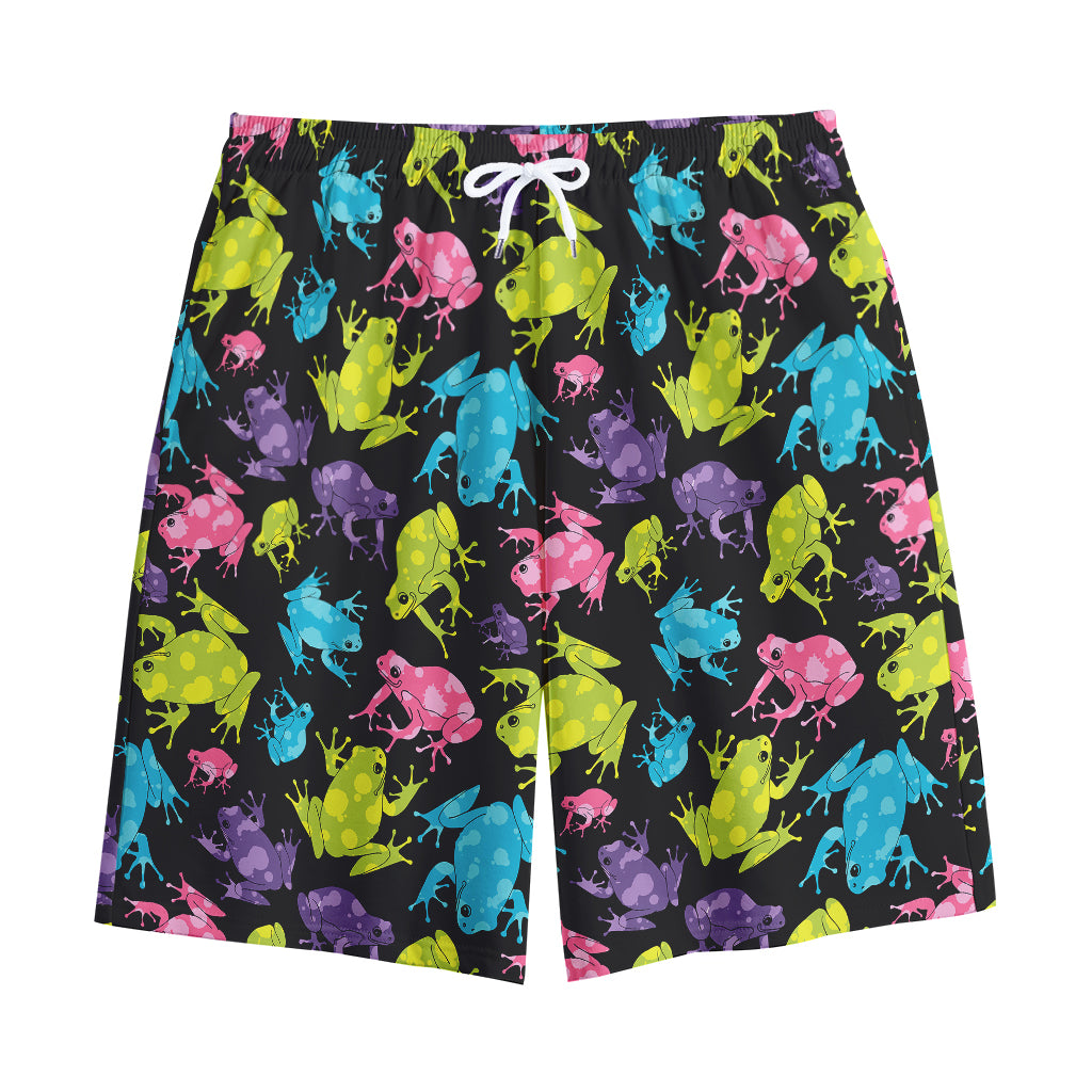 Colorful Frog Pattern Print Cotton Shorts