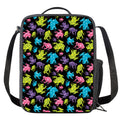 Colorful Frog Pattern Print Crossbody Lunch Bag