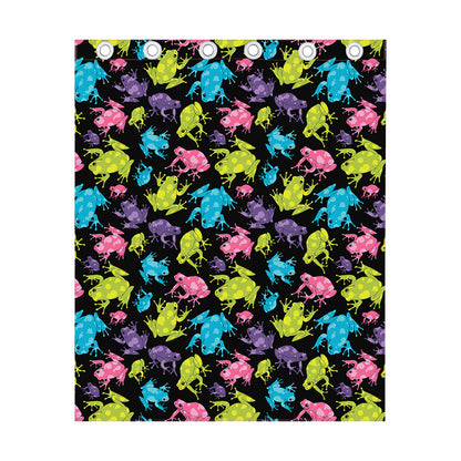 Colorful Frog Pattern Print Curtain