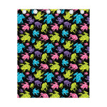 Colorful Frog Pattern Print Curtain