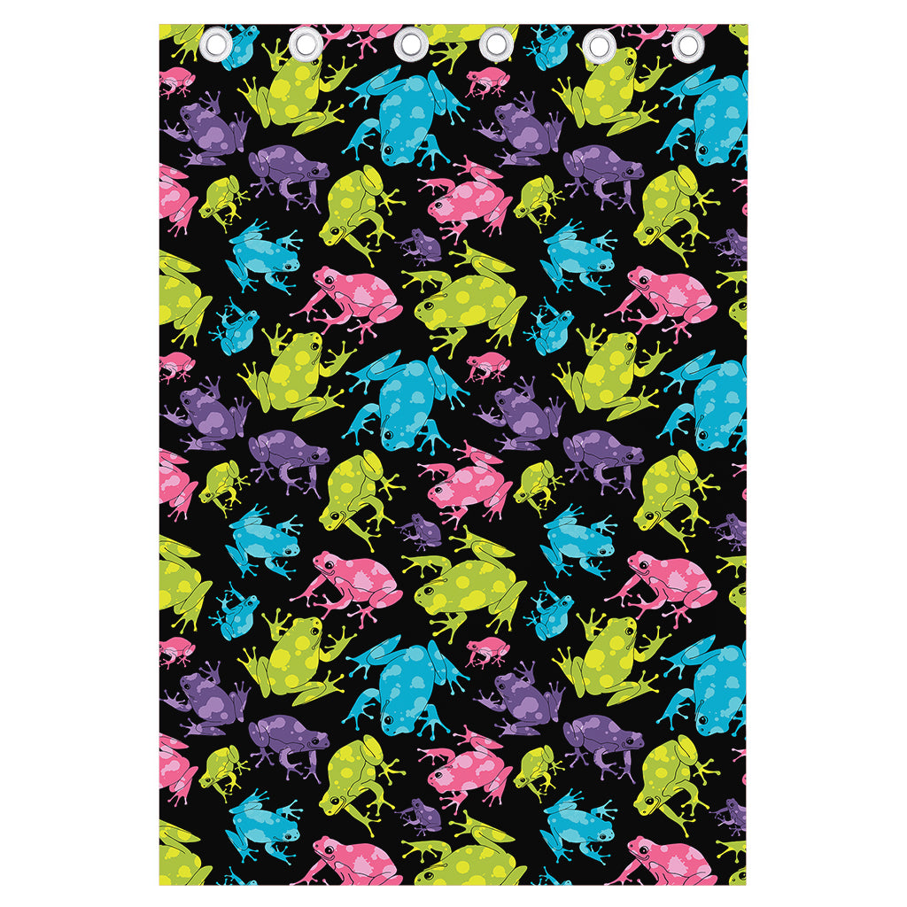 Colorful Frog Pattern Print Curtain