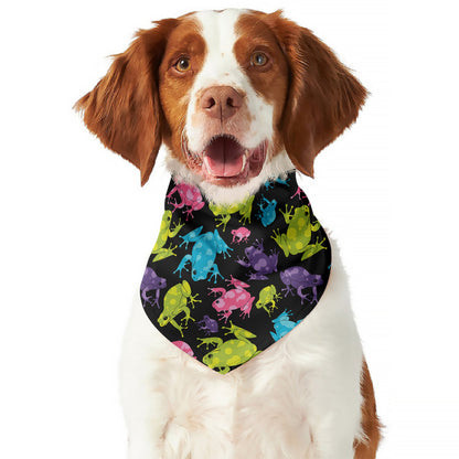 Colorful Frog Pattern Print Dog Bandana