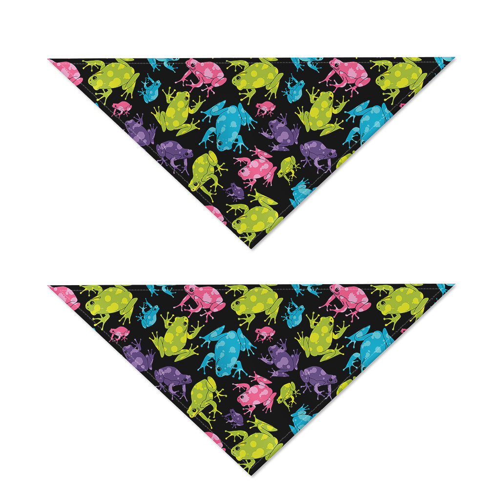 Colorful Frog Pattern Print Dog Bandana