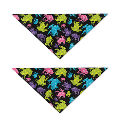 Colorful Frog Pattern Print Dog Bandana