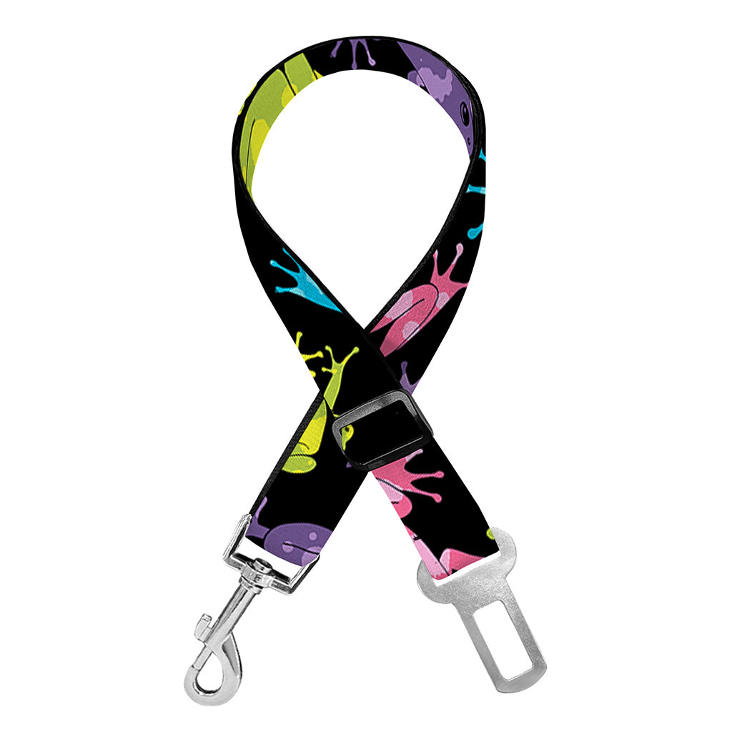 Colorful Frog Pattern Print Dog Seat Belt