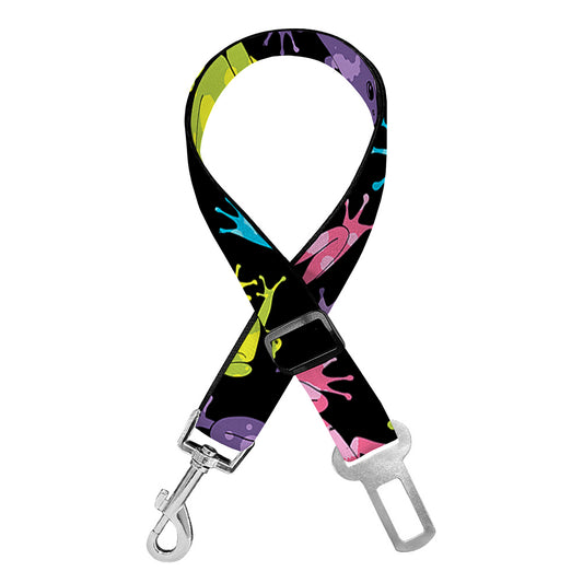 Colorful Frog Pattern Print Dog Seat Belt