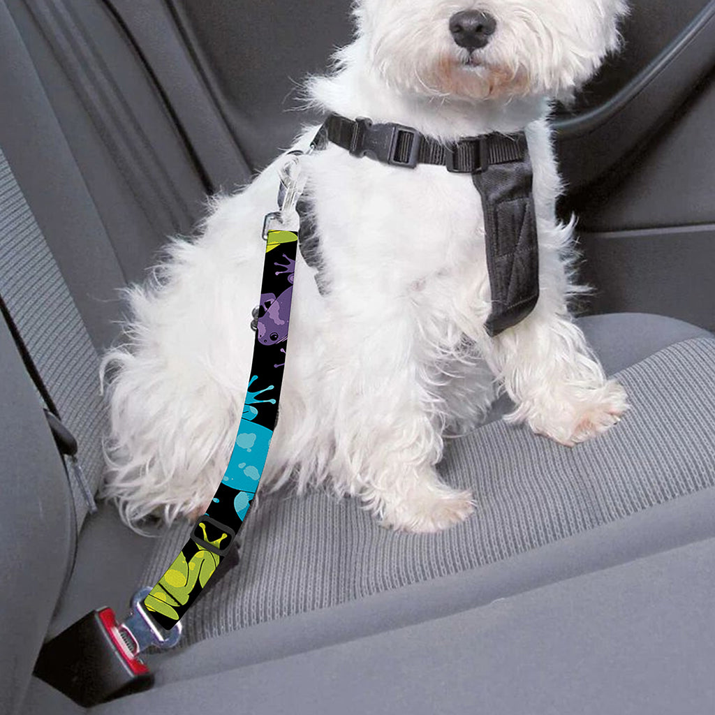 Colorful Frog Pattern Print Dog Seat Belt