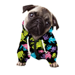 Colorful Frog Pattern Print Dog Zip Up Hoodie