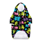Colorful Frog Pattern Print Dog Zip Up Hoodie