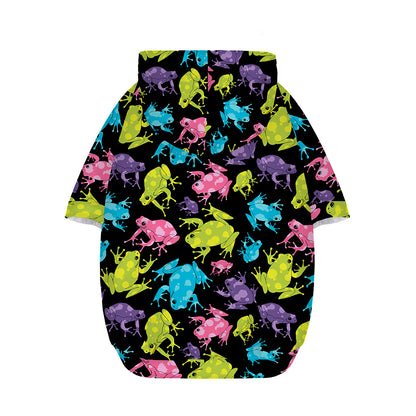 Colorful Frog Pattern Print Dog Zip Up Hoodie