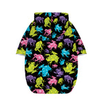 Colorful Frog Pattern Print Dog Zip Up Hoodie