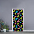 Colorful Frog Pattern Print Door Sticker