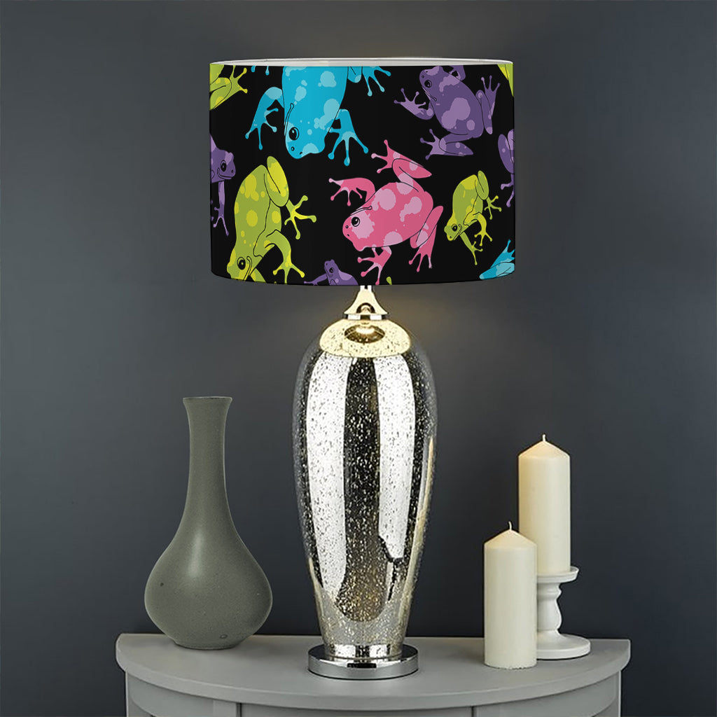 Colorful Frog Pattern Print Drum Lamp Shade