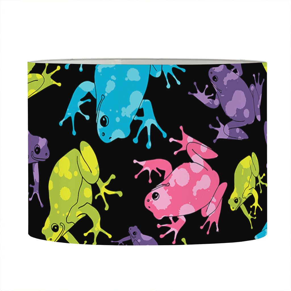 Colorful Frog Pattern Print Drum Lamp Shade